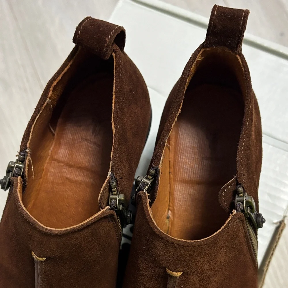 Womens 8 Frye Sacha Moto Shootie Suede Ankle Booties Boots